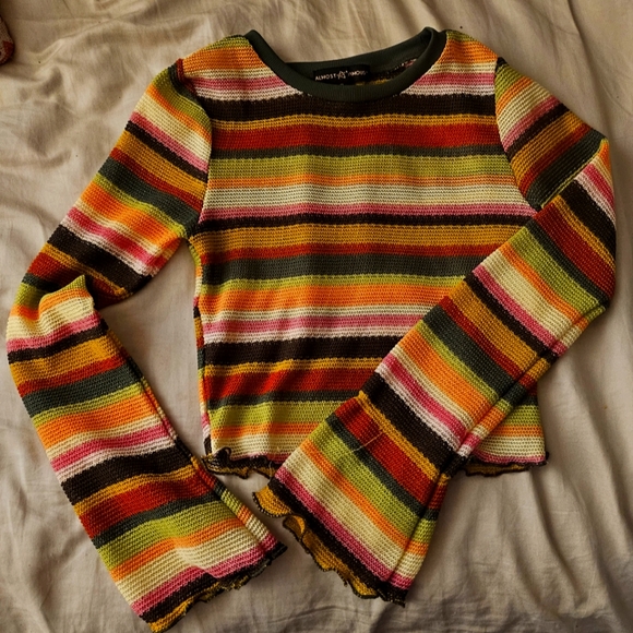 Almost Famous stripey top with flared sleeves - Picture 1 of 2